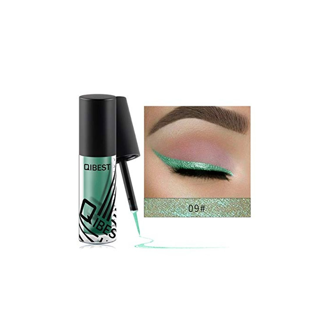 Moda HaiQianXin Glitter Shimmering Eyeliner Liquid Eye Liner Fácil de Usar Maquillaje de