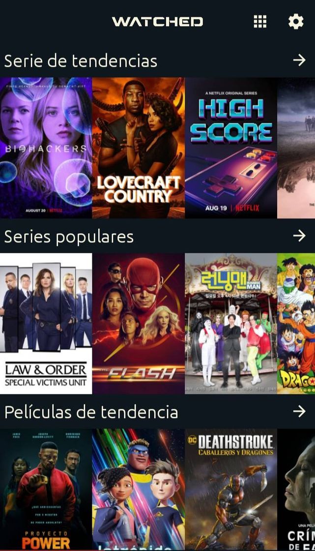 Aplicaciones Whatched para Android 