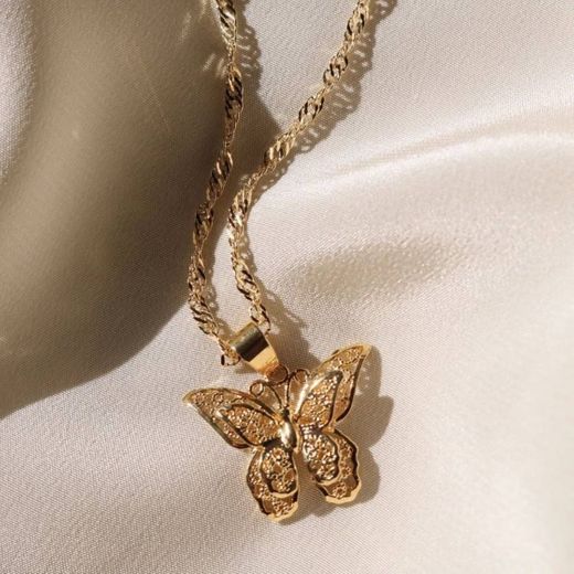 A Butterfly Necklace Sets Can Look Fabulous on We Heart It 
