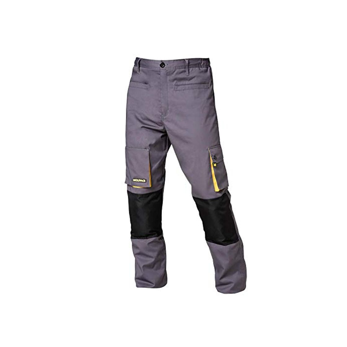 Moda Wolfpack 15017090 Pantalon de Trabajo Gris/Amarillo Largo Talla 42/44 M