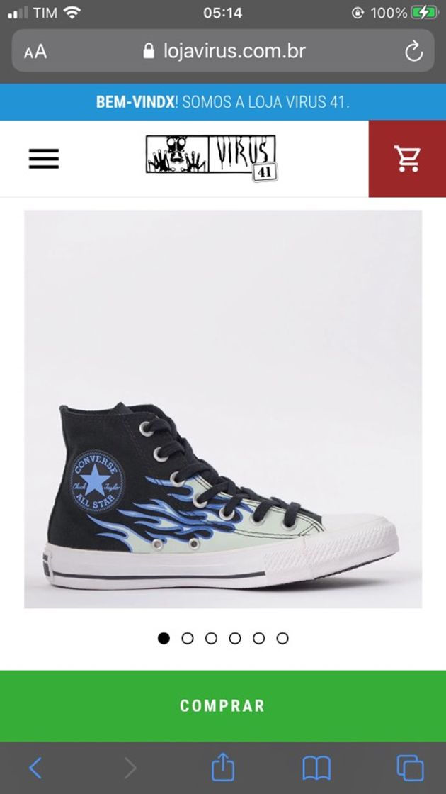 Social Tênis Converse Chuck Taylor All Star Flame Hi Preto Azul ...
