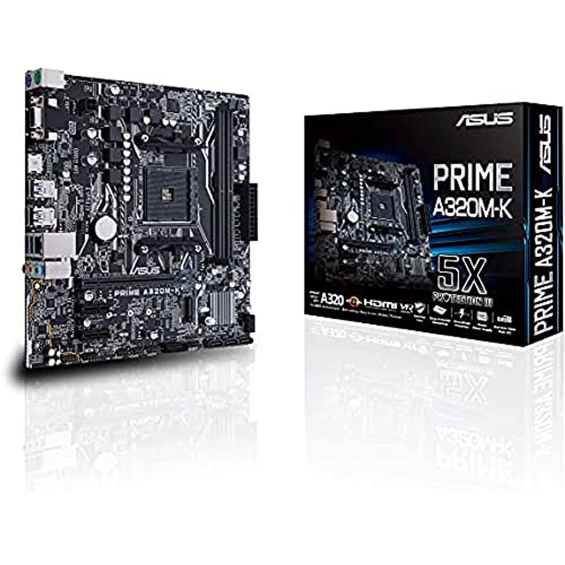 Electrónica ASUS PRIME A320M-K - Placa Base AMD AM4 mATX con iluminación LED