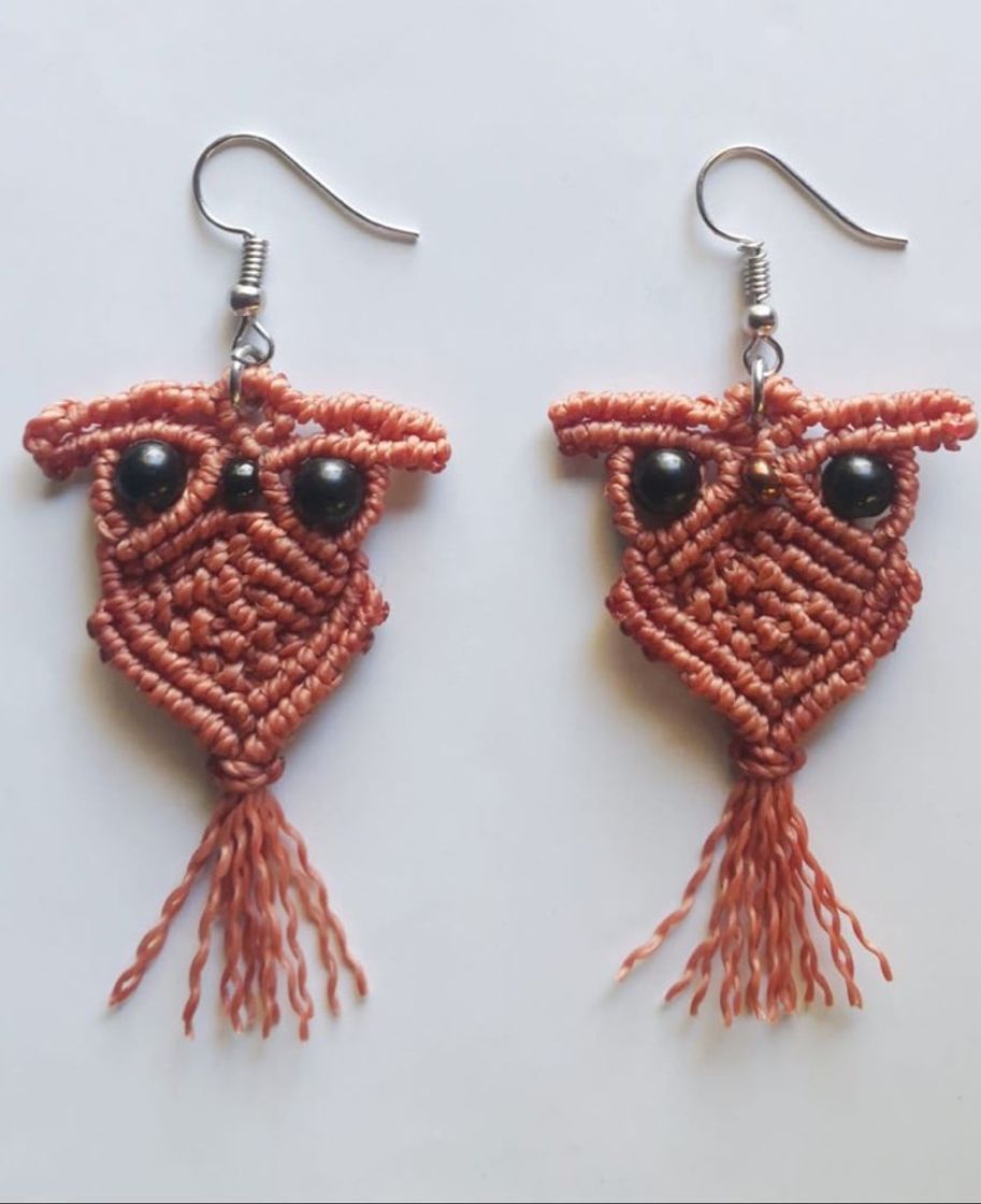 Moda Pendientes artesanales de macramé 