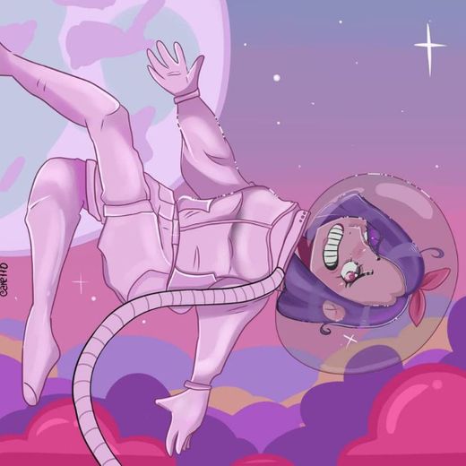 Space girl draw 