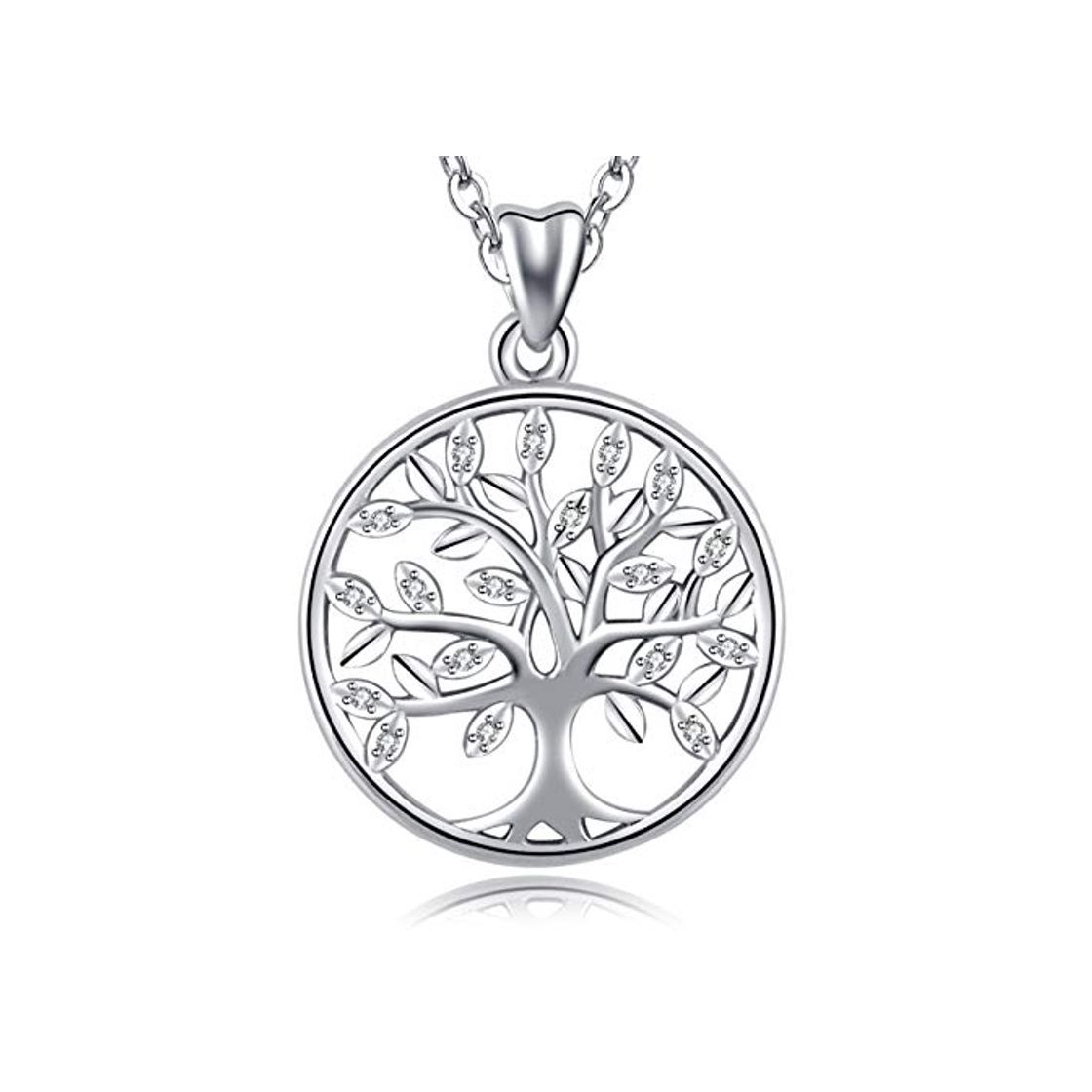 Moda CELESTIA Mujer Collares Arbol de La Vida de Plata de Ley 925