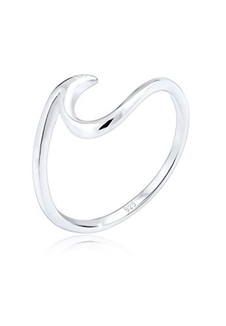 Moda Elli Anillo para Mujer en forma de olas marinas en plata esterlina