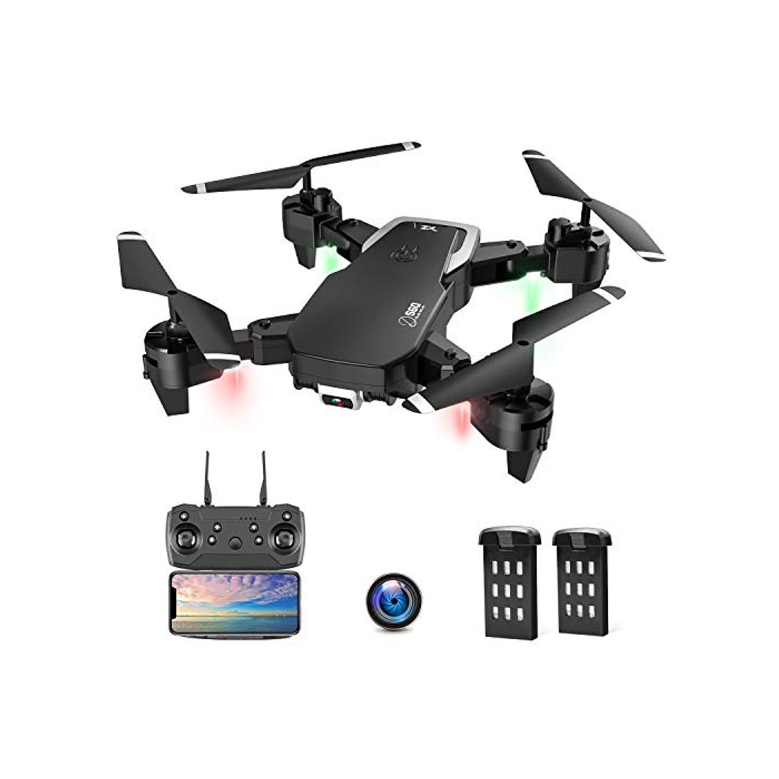 Producto Drone con Camara, Drone Apto para Principiantes, 1080P HD Plegable Drone con