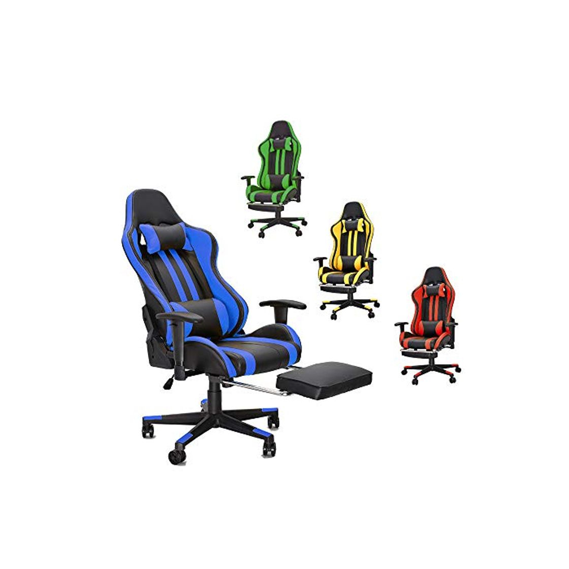 Product Soontrans Silla Gaming con Reposapies Ergonómica Silla Gamer Computadora Oficina con Reposacabeza