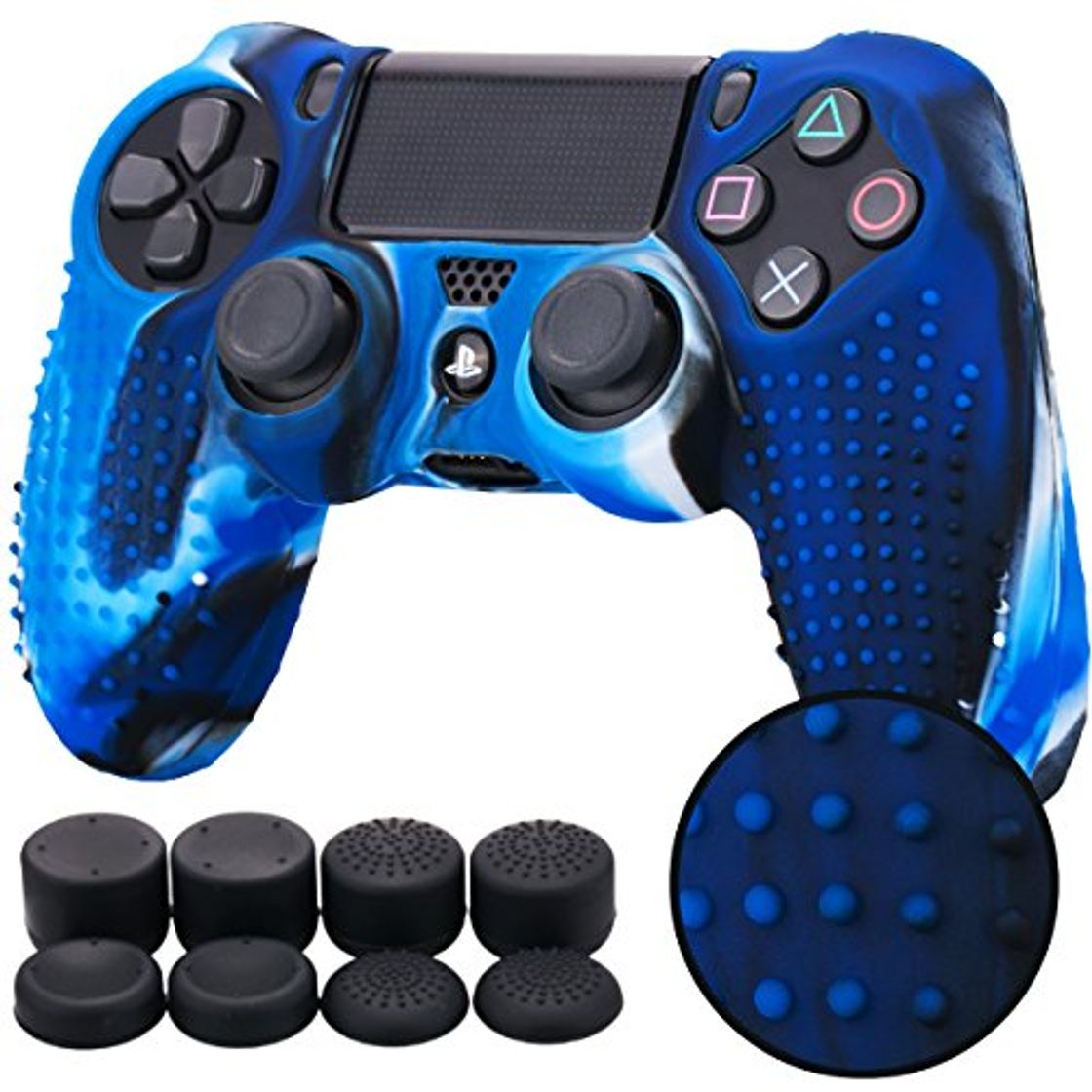 Social Pandaren® TACHONADO de silicona Fundas protectores de piel antideslizante para el PS4