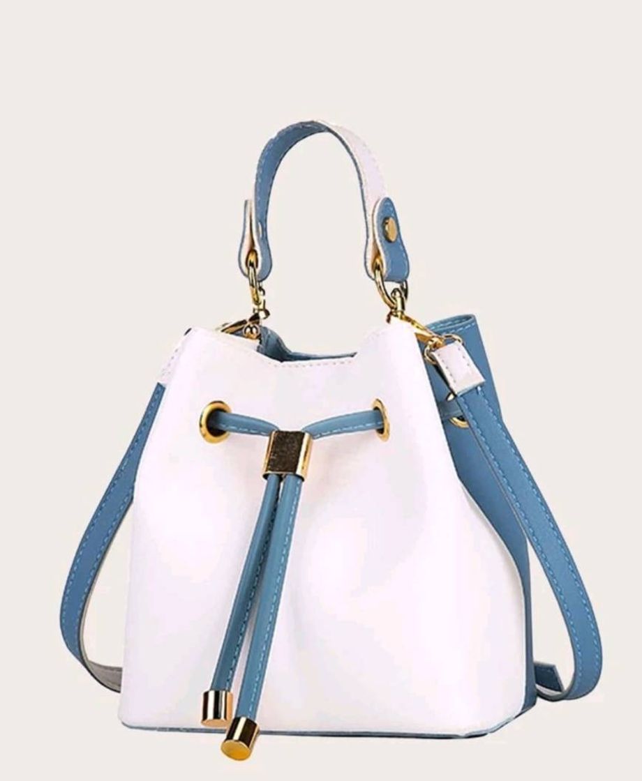 Moda Mochila branco e azul 