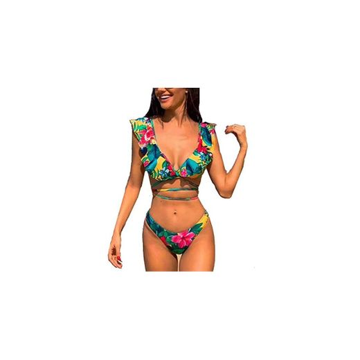 CheChury Traje de Baño Mujer Biquini 2020 Bohemio Push Up Dos Piezas Conjunto de Bikini Brasileño Sexy Triángulo Bañadores Estampado Ropa de Playa para Verano