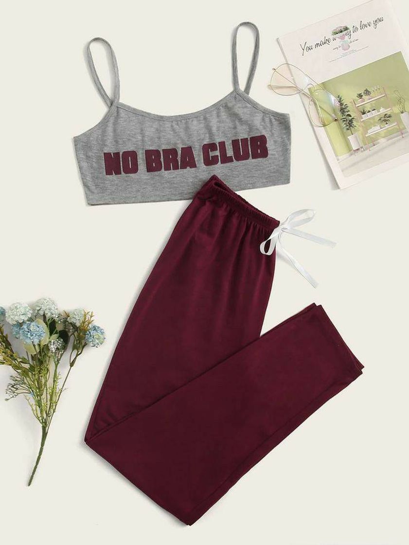 Moda no bra club pajama