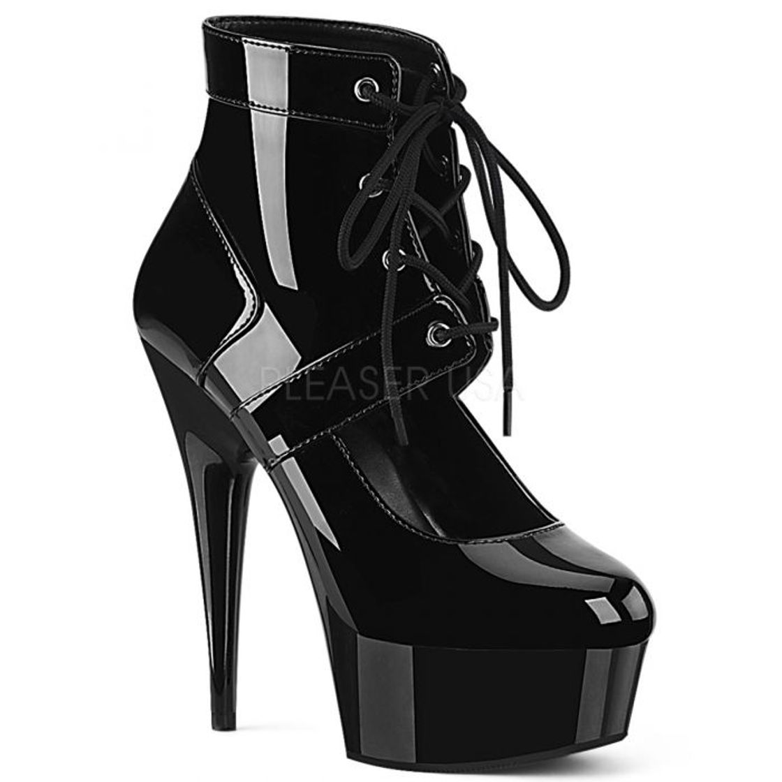 Fashion Pleaser DELIGHT-2049 Blk Pat/Blk UK 8