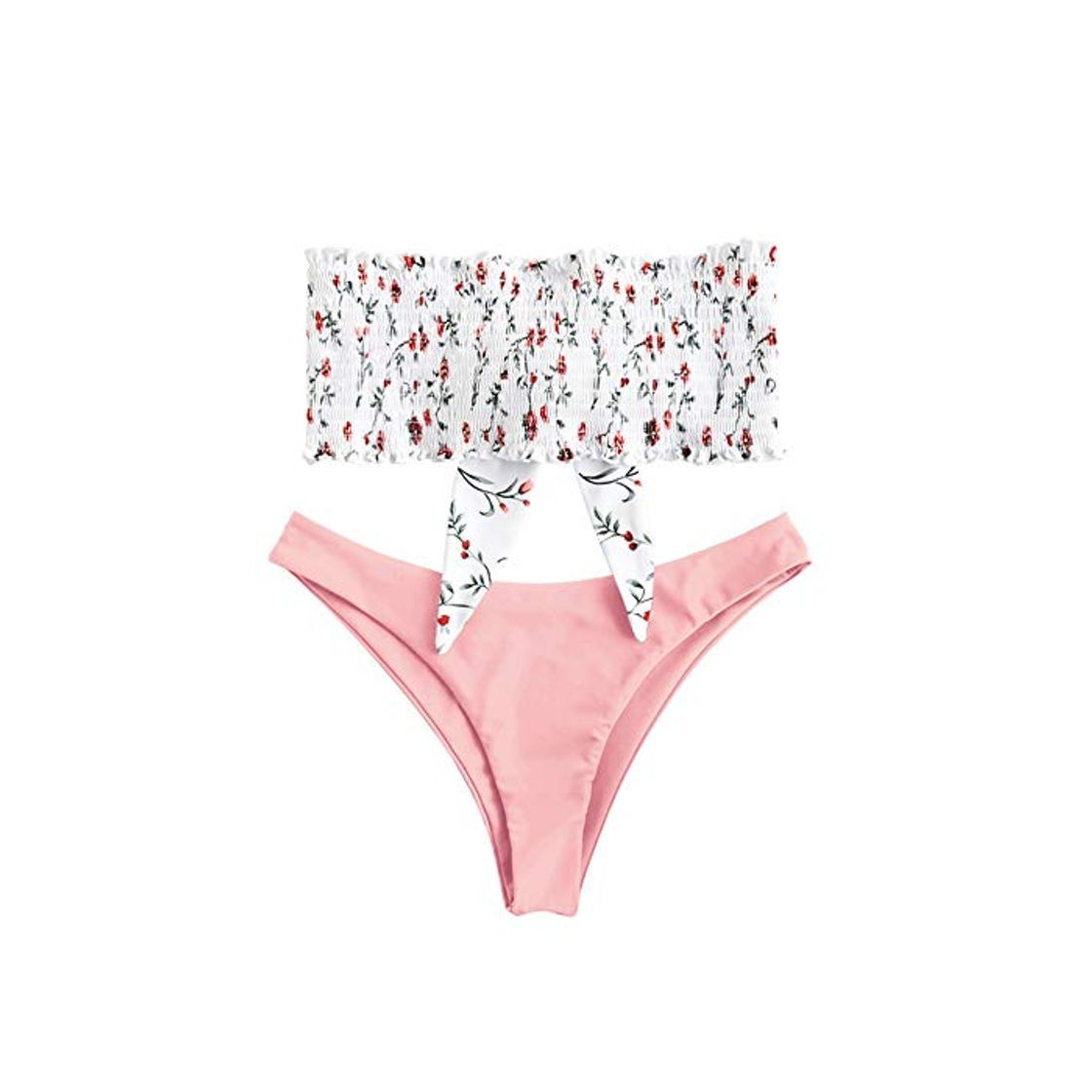 Social Zaful - Conjunto de bikini tipo banda sin tirantes ni forro