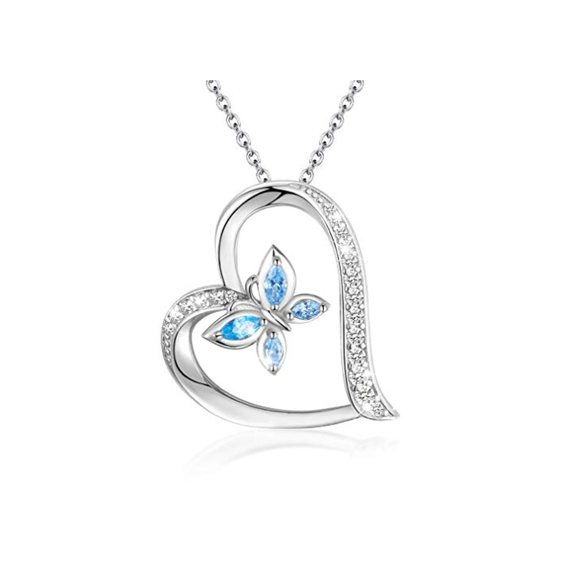 Social EUDORA Colgante de Mariposa para Collar Corazón Plata de Ley 925