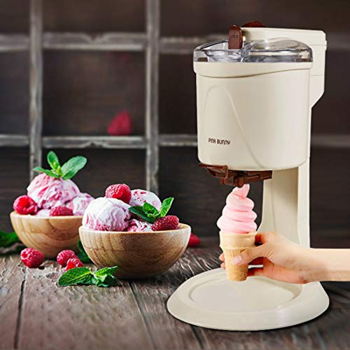 Categoría de hogar ZNN Máquina de Helado de 220 V Mini máquina de Helados de Frutas Completamente automática para el hogar Cocina eléctrica de Bricolaje Maquina de Sorvete para niños