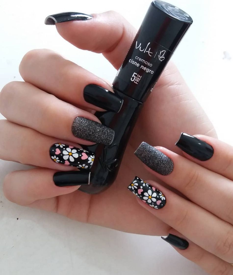 Fashion Unhas cor preta