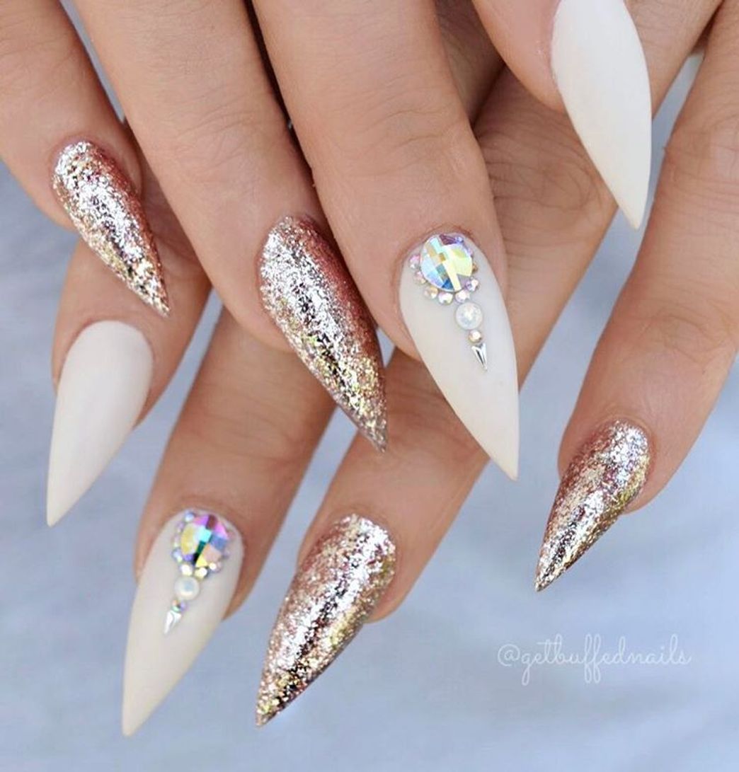 Fashion Unhas stiletto decorado