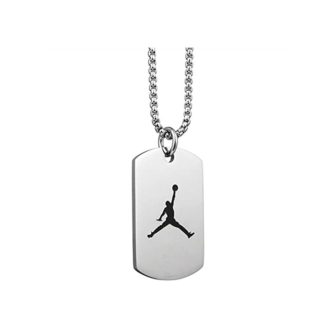 Fashion ColorBuy Titanio Acero Jordan Trapeze Slam Dunk Colgante Collar ejército NBA Baloncesto Deporte Acero Inoxidable joyería para Hombre