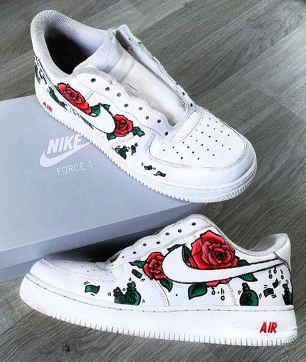 White sneakers with flowers