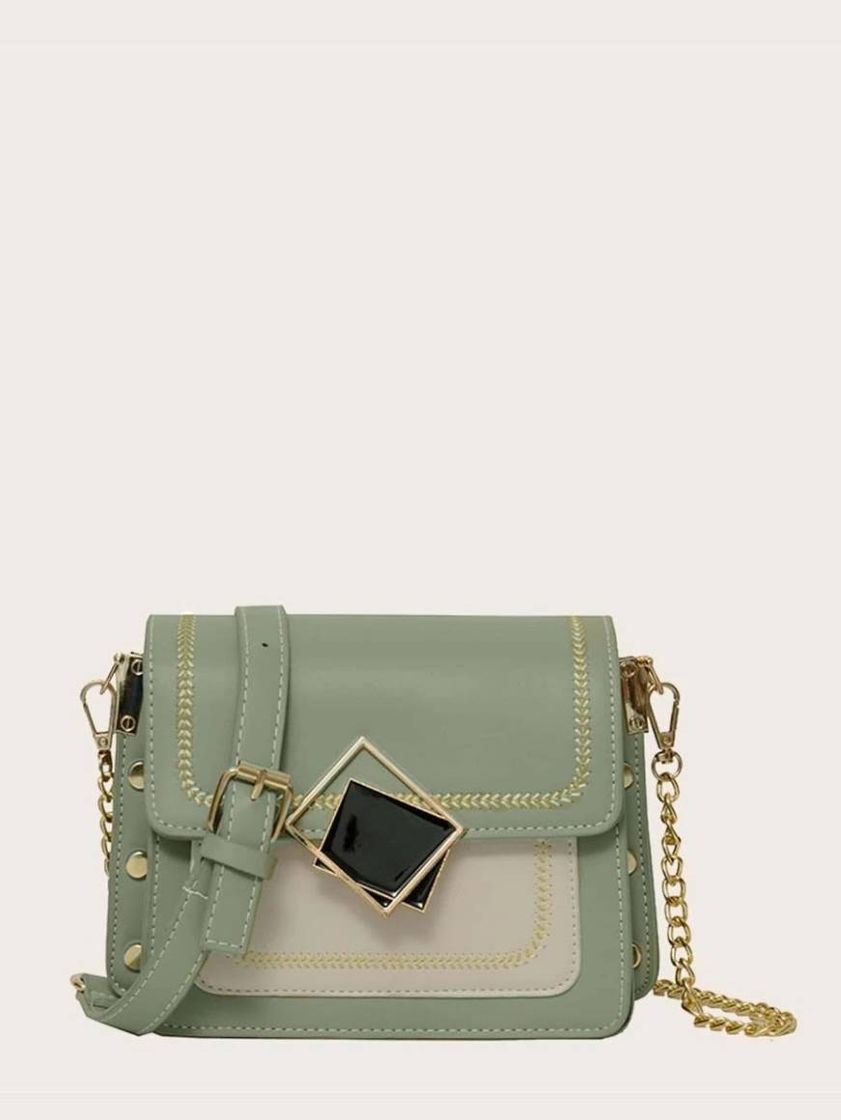 Moda Bloco De Cores Elegante Crossbody

