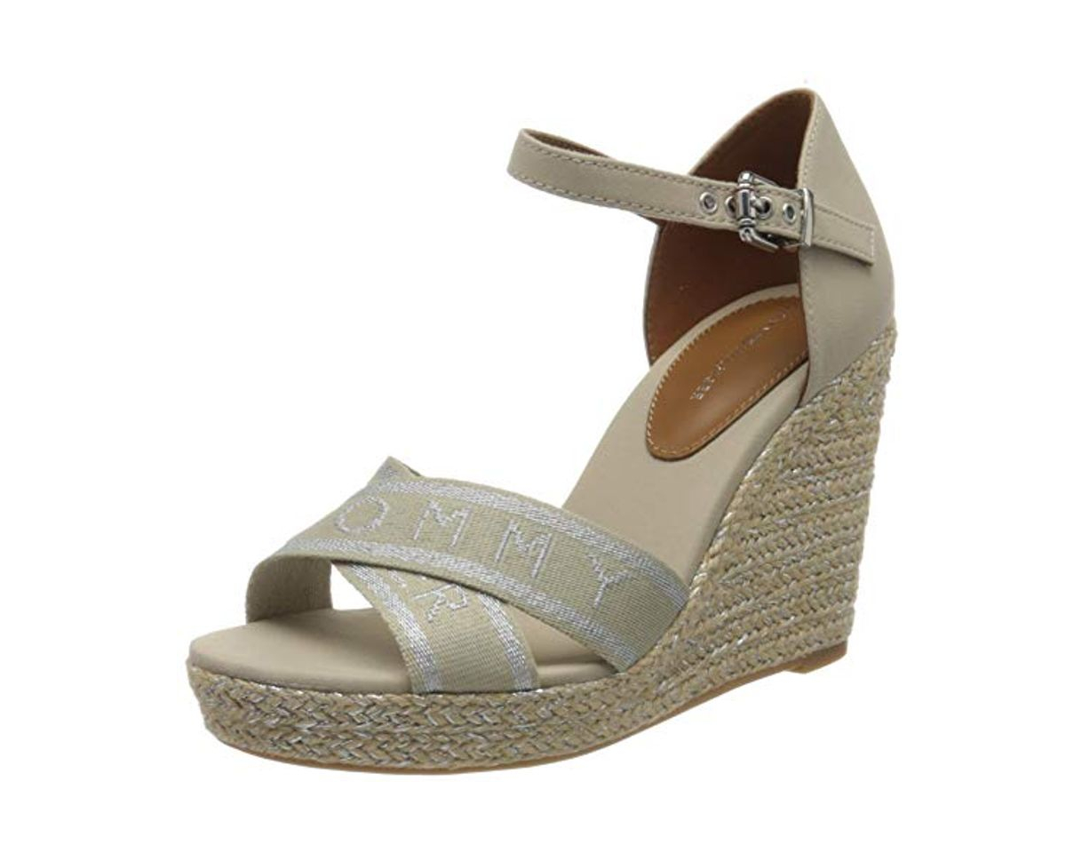 Product Tommy Hilfiger Tommy Metallic High Wedge Sandal, Sandalias con Punta Abierta para