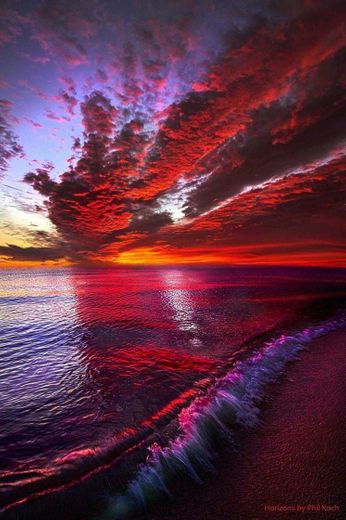 Amazing Sunset Over Lake Michigan