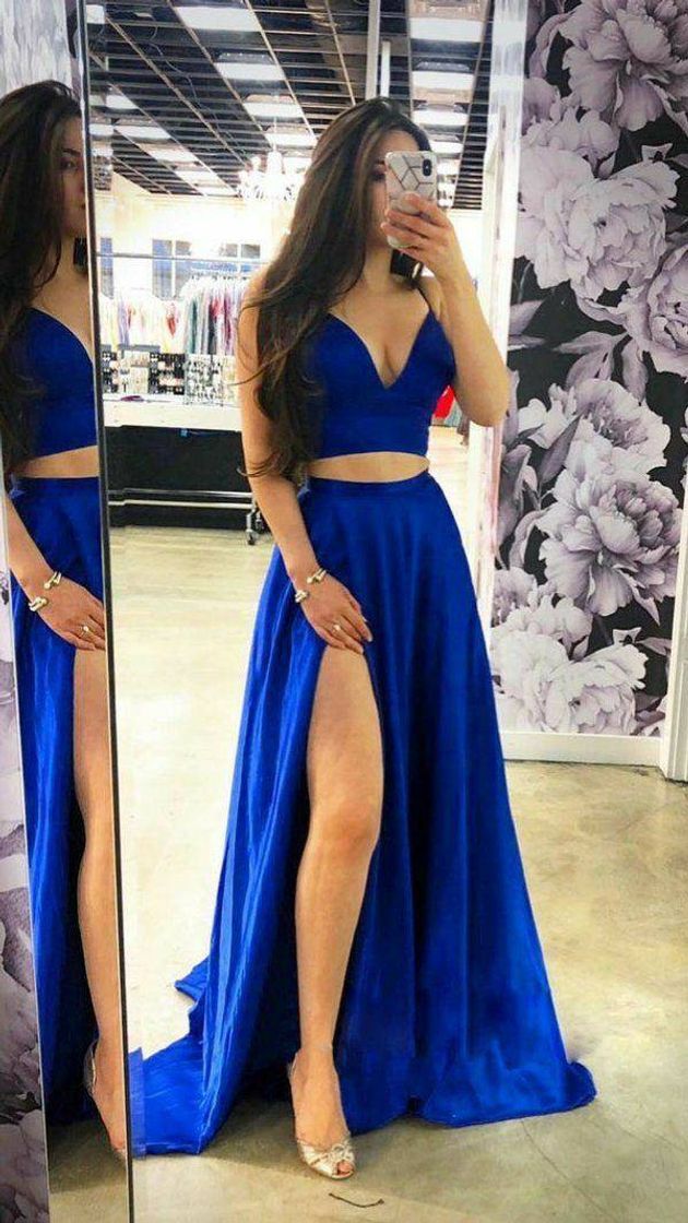 Fashion Conjunto de Saia Azul