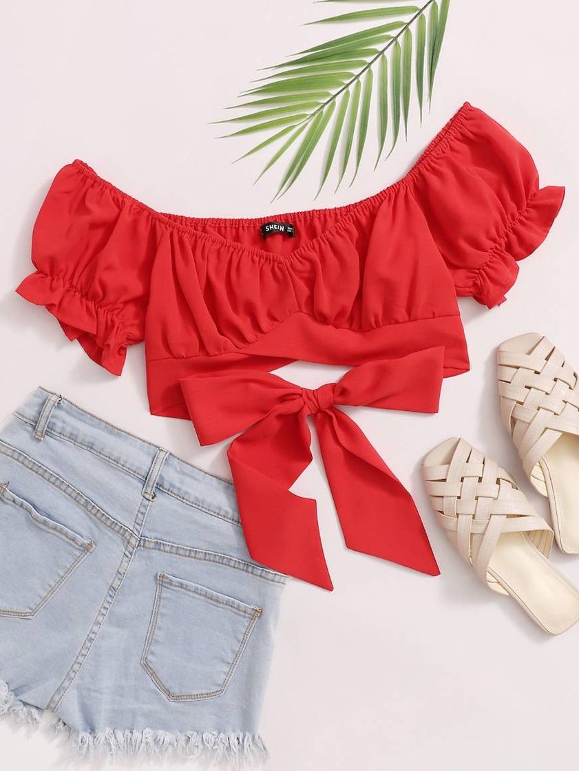 Fashion Cropped Vermelho Boho