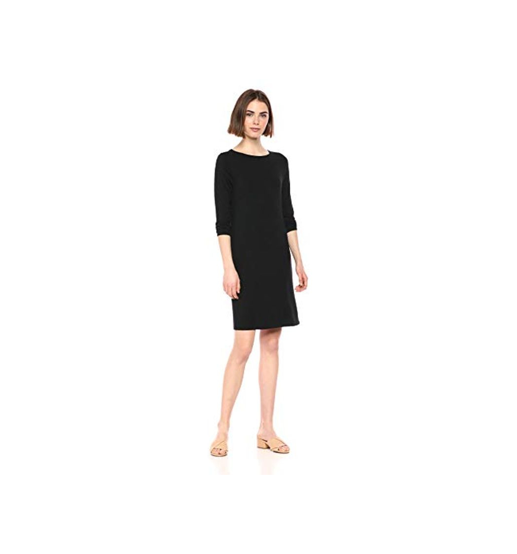 Fashion Amazon Essentials - Vestido con cuello de barco y mangas 3/4 para