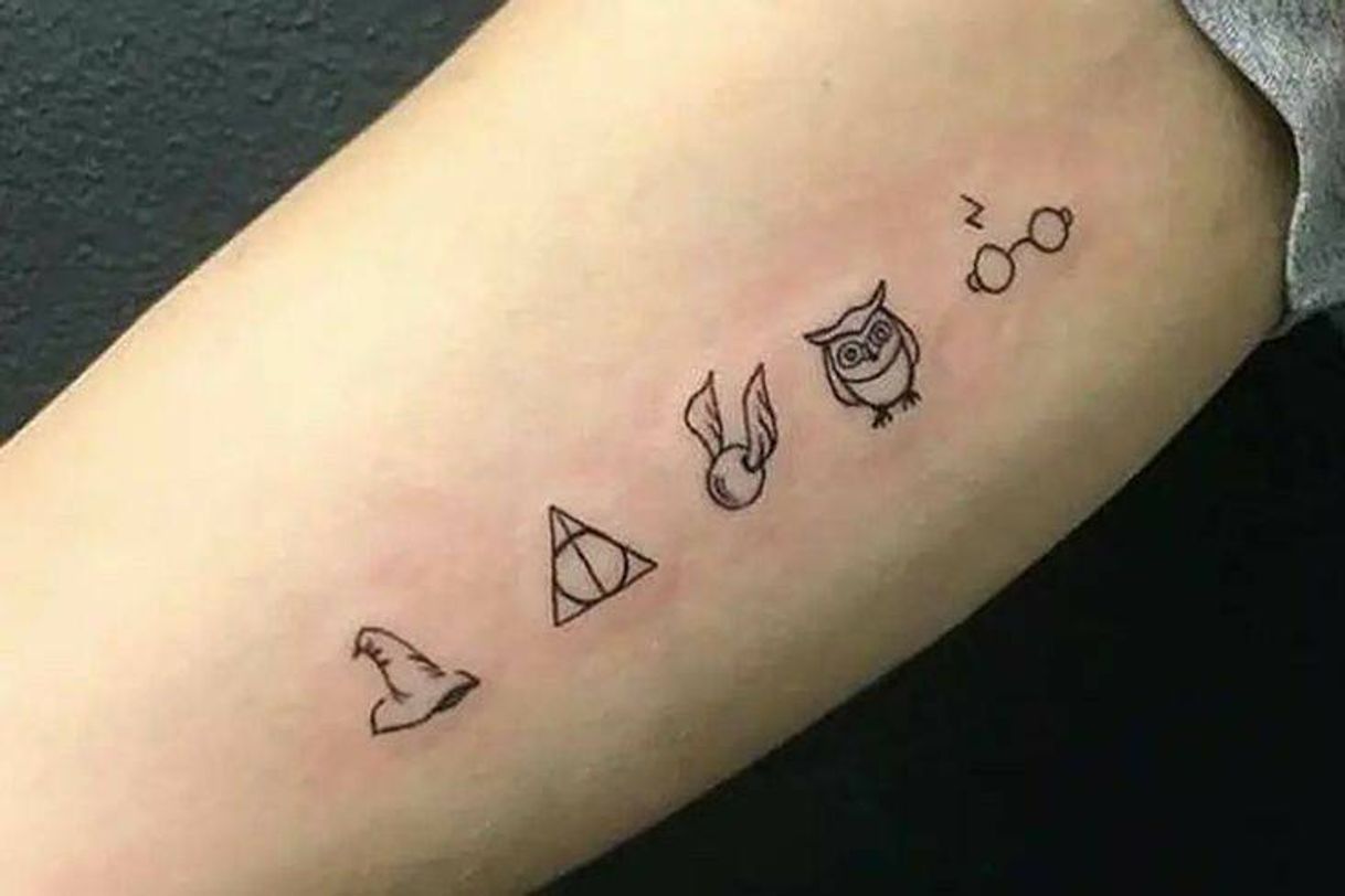 Moda tatto símbolos de harry potter