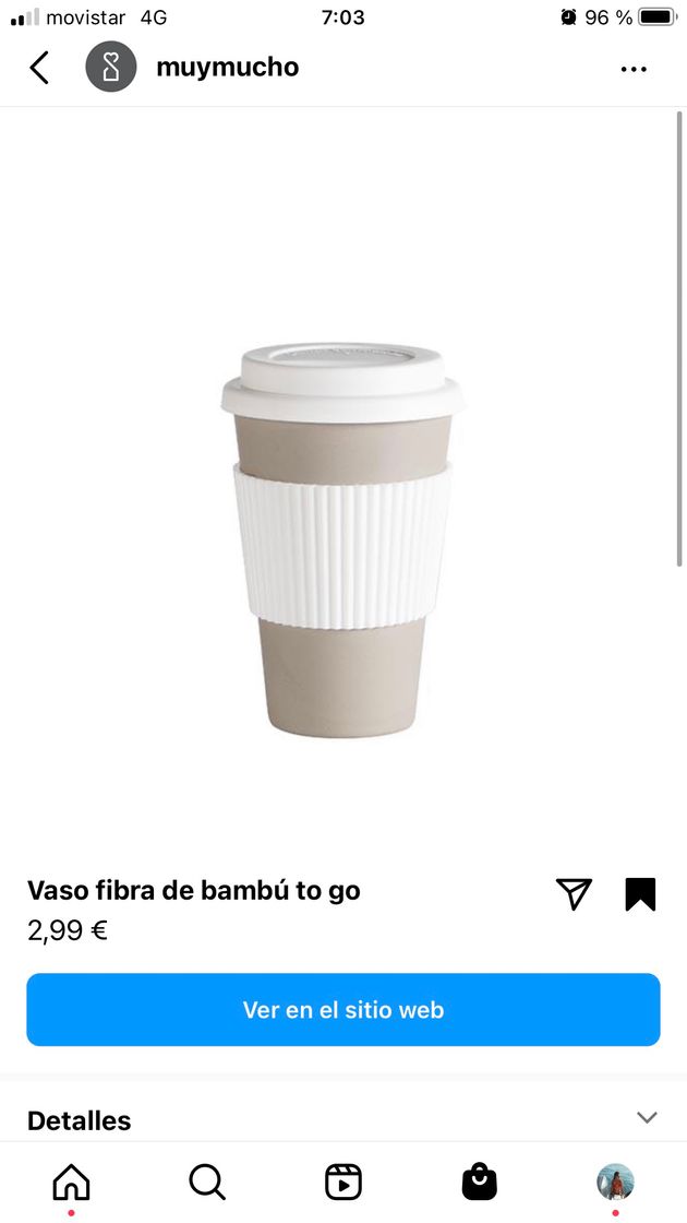 Moda Vaso fibra de bambu to go