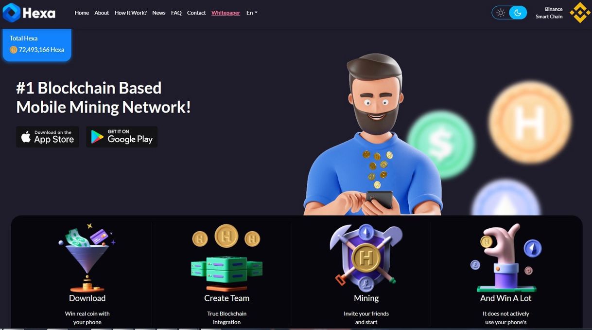 Apps Join HEXA NETWORK and get 5 free COINS