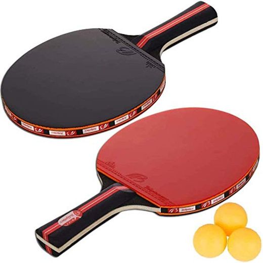 Amaza Palas Ping Pong, Table Tennis Set, 2 Raquetas