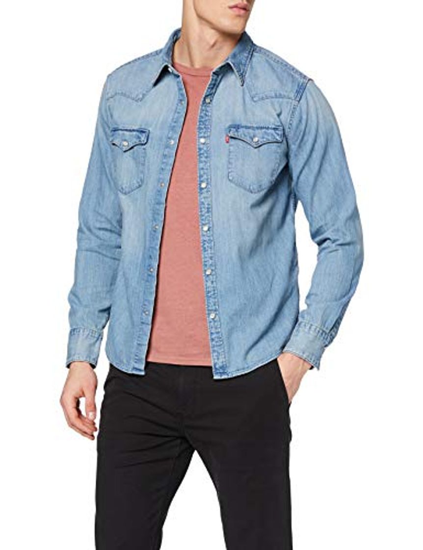 Fashion Levi's Barstow Western Standard Camisa, Azul