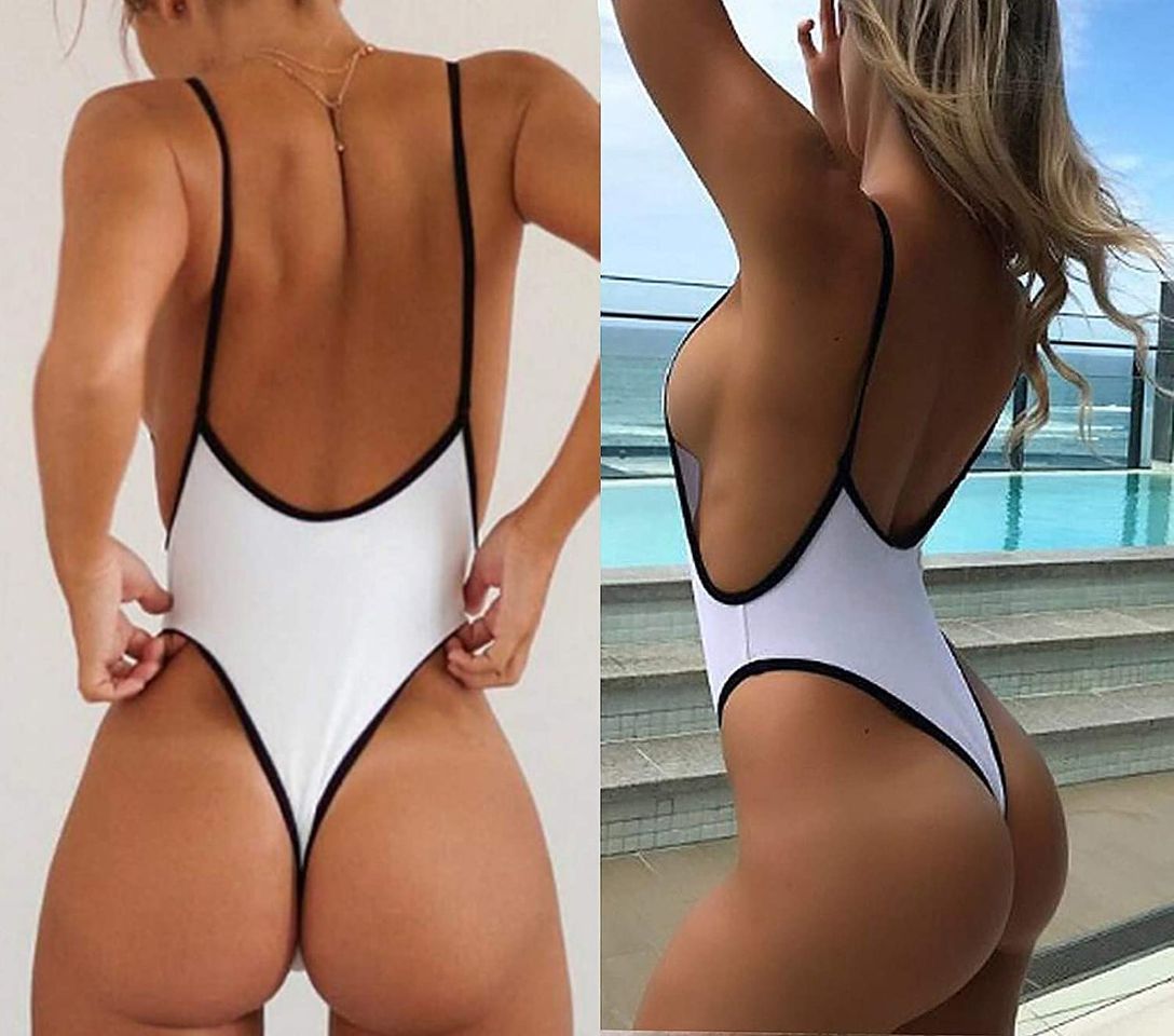 Monokini Mujer Push-up con Cuello en V con Relleno Acolchado Traje de