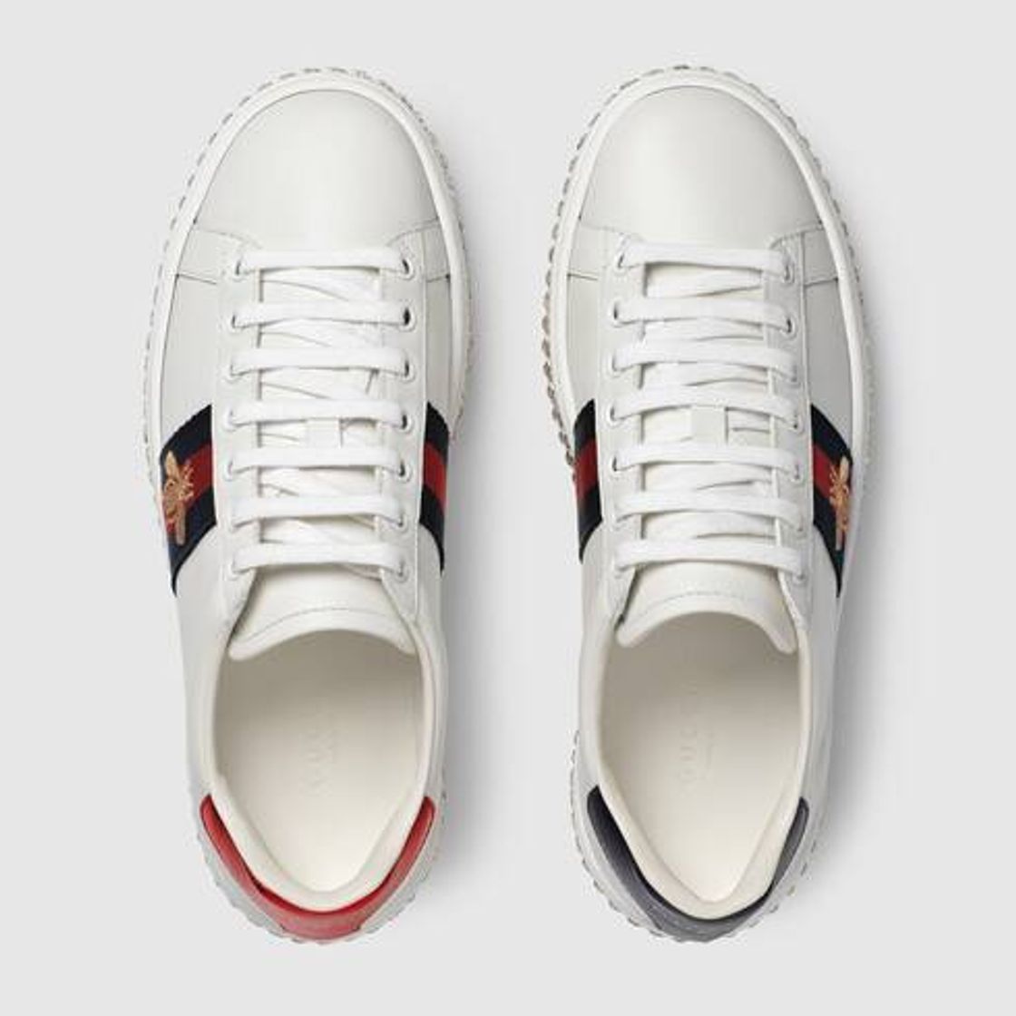 Fashion White Leather Ace Sneaker With Crystals | GUCCI® US