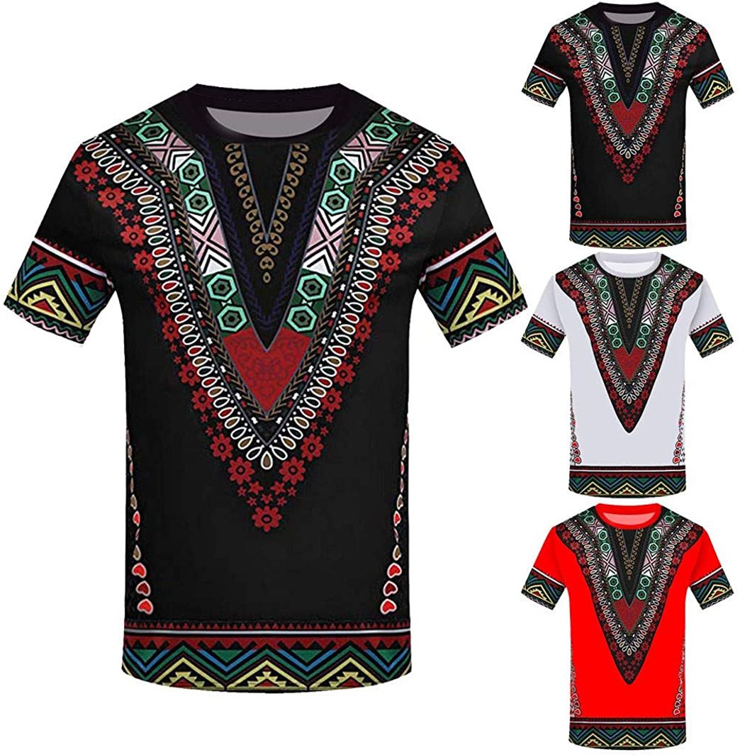 Fashion Overdose Moda Masculina Impresa Africana Camiseta Manga Corta Camisa Informal Top Blusa étnico Camisas De Hombre Vintage Divertidas Fiesta Estampados