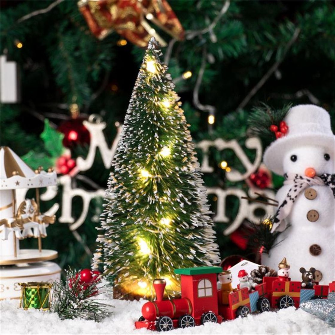 Bett Mini árbol de Navidad de Escritorio con Luces LED Decoraciones navideñas