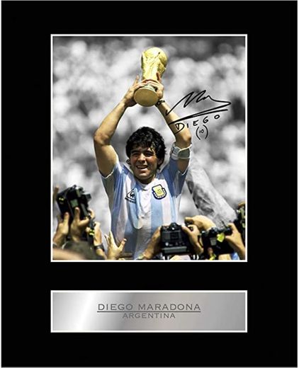 Diego Maradona Argentina Top calidad firmado autógrafos foto enmarcada reproducción impresión A4 muy