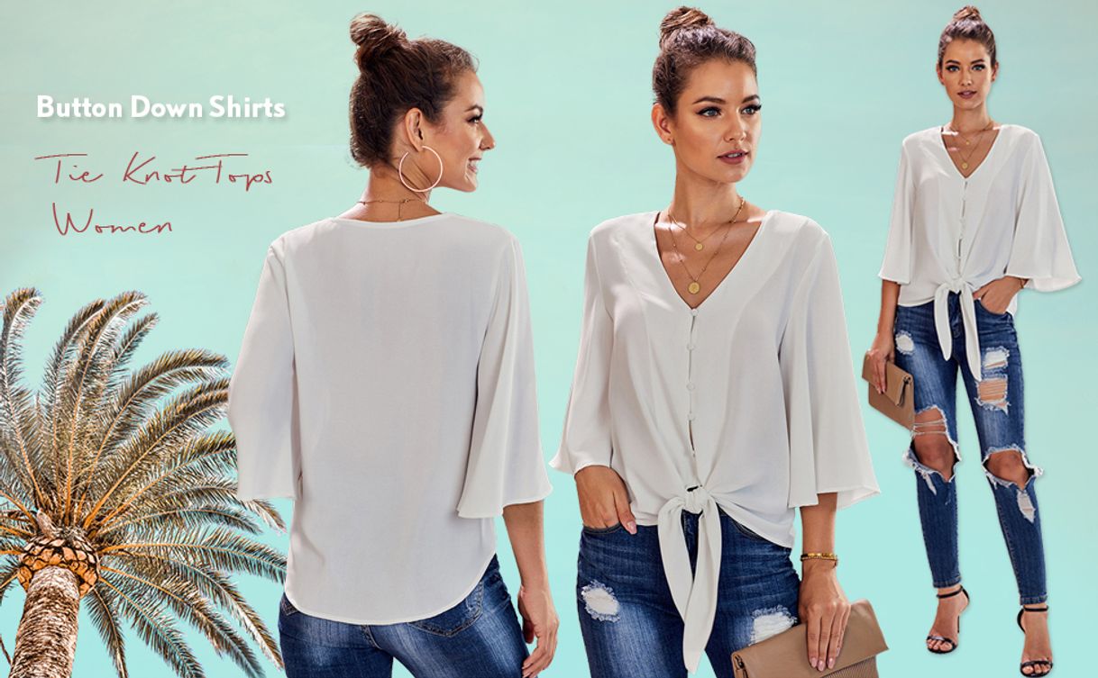 Moda Luvamia blusa con cuello en v