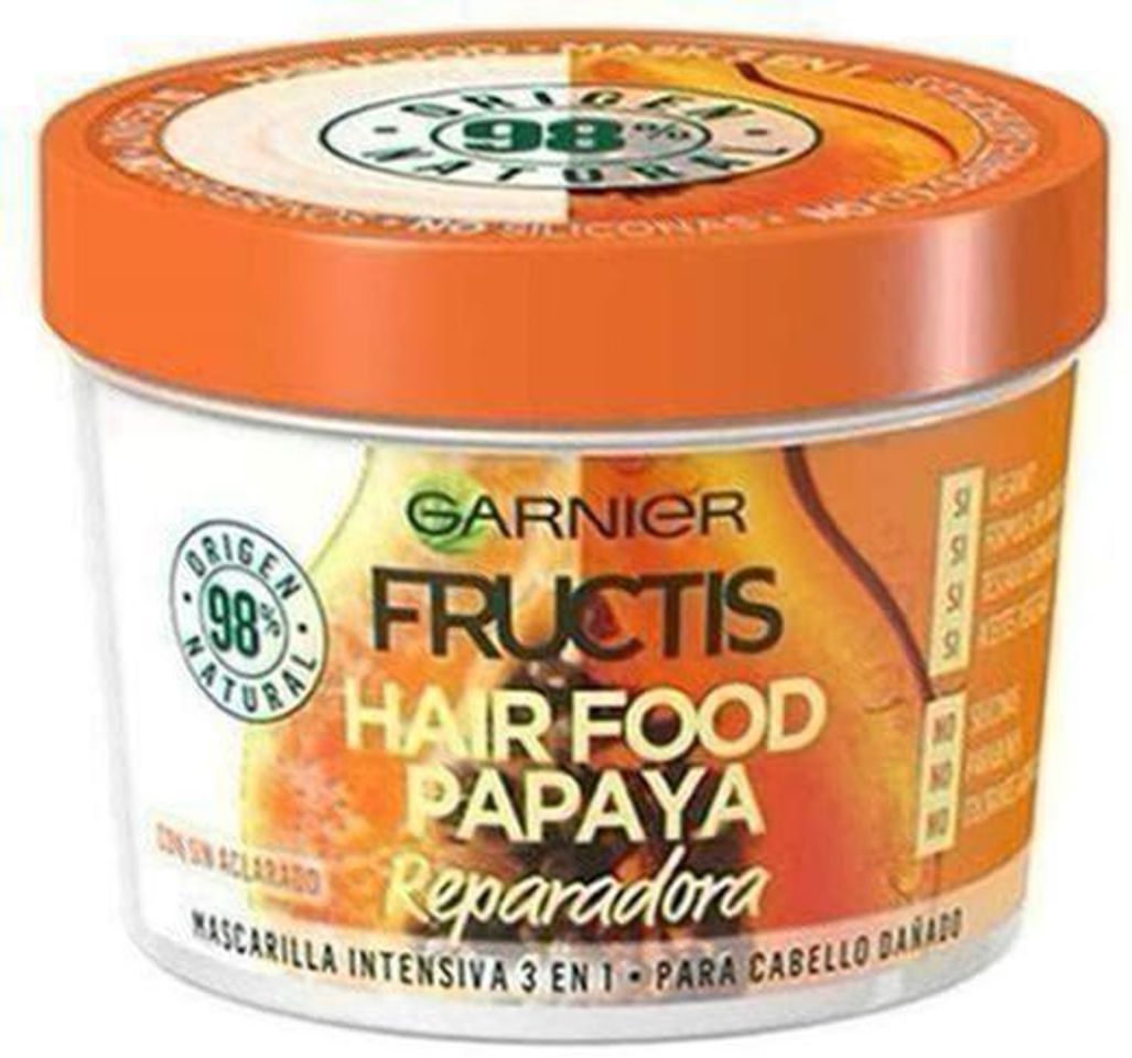 Belleza Garnier Fructis Hair Food Papaya Mascarilla 3 en 1-390 ml