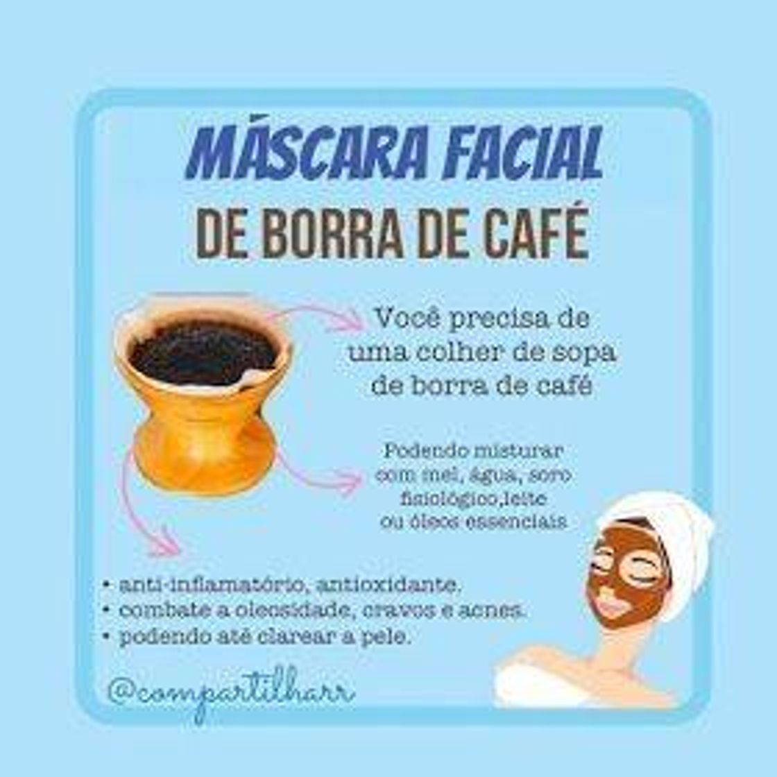 Moda Máscara de borra de café ☁️💖