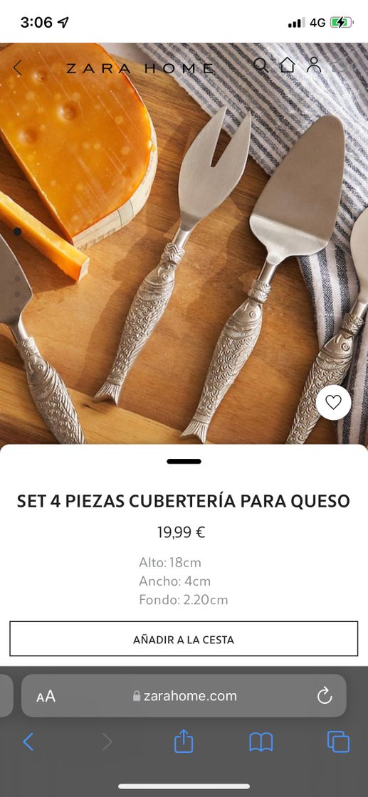 Moda Set 4 piezas cubertería para queso