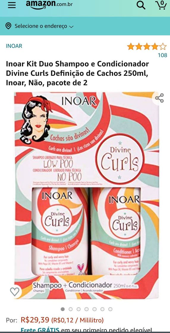 Moda Kit duo Inoar curls cachos definição