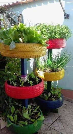 Idéias pra fazer vasos usando pneus