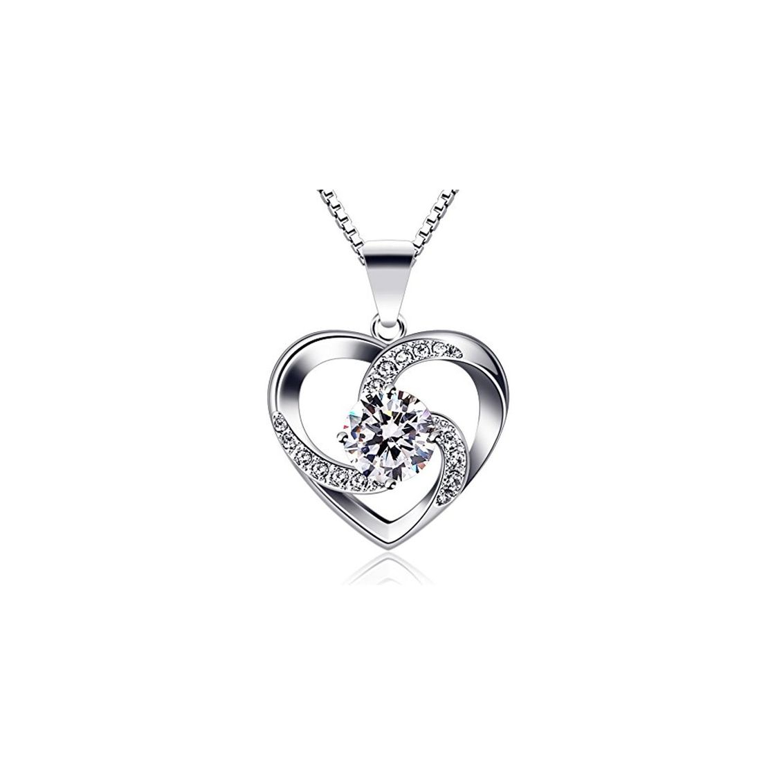 Moda B.Catcher Collar Mujer corazón Plata 925 Colgante ''Amor a Primera Vista'' con