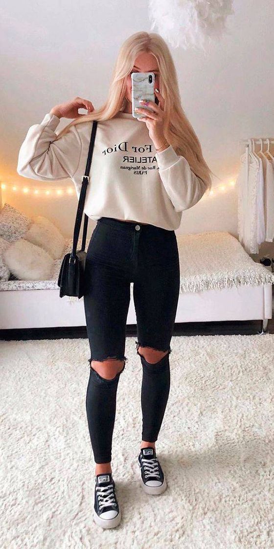 Fashion Inspiração calça rasgada 