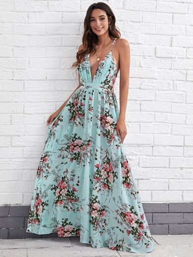 Vestido longo floral elegante