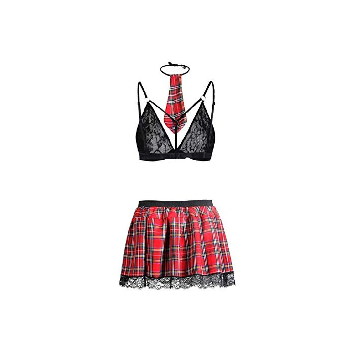 Moda FONXOS Conjunto Sexy Tallas Grandes Lencería Cosplay Sexo Colegiala Uniforme Conjunto Sexy